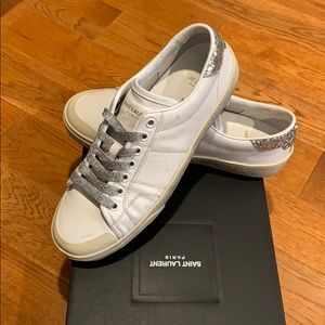 Saint Laurent white leather women’s sneakers